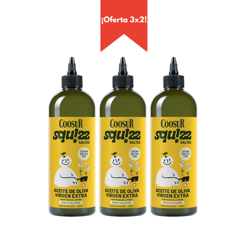 3x2 Aceite de Oliva Virgen Extra Salteo Coosur SQUIZZ 620ml